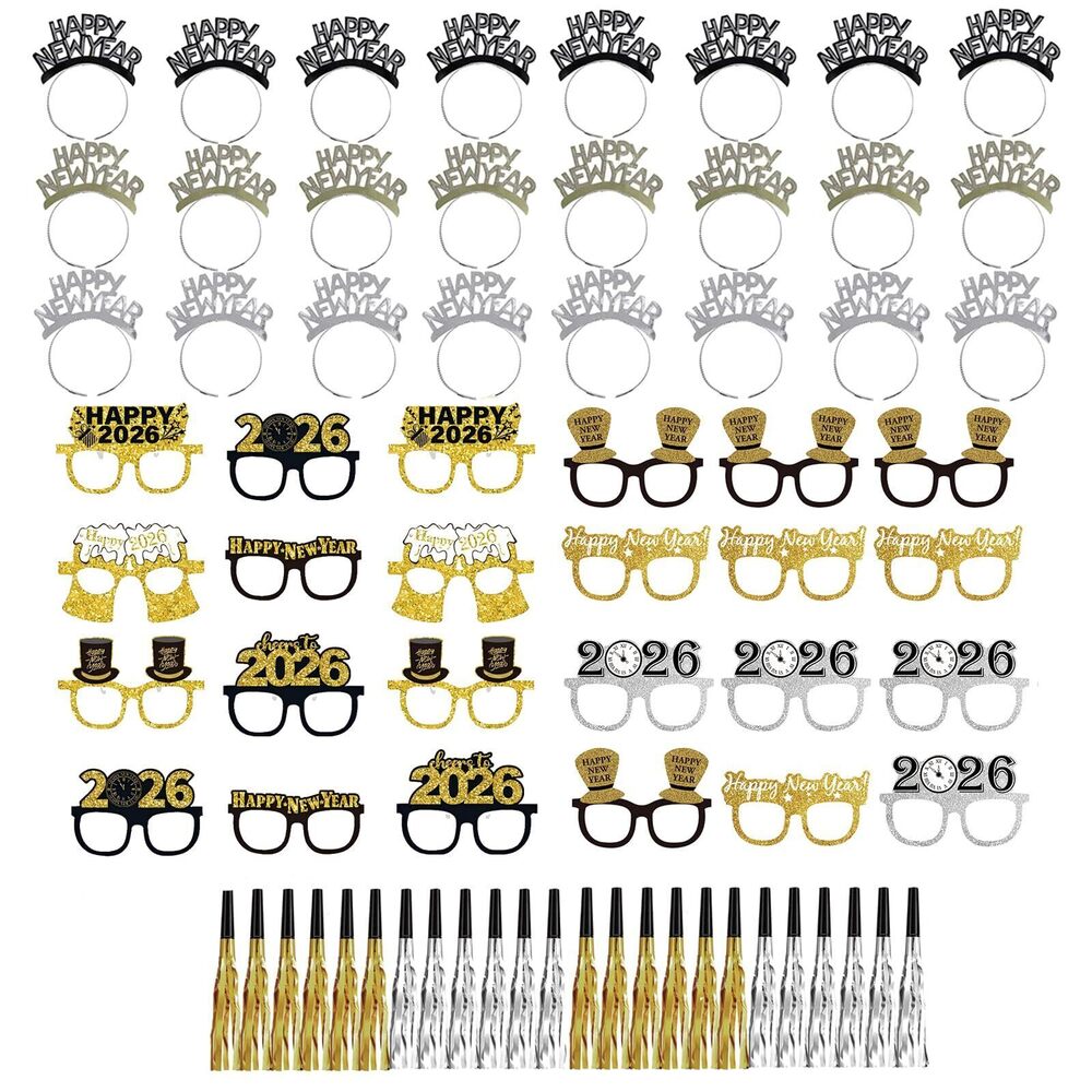 7981 78PCS New Years Eve Party Supplies 2026,Happy New Year